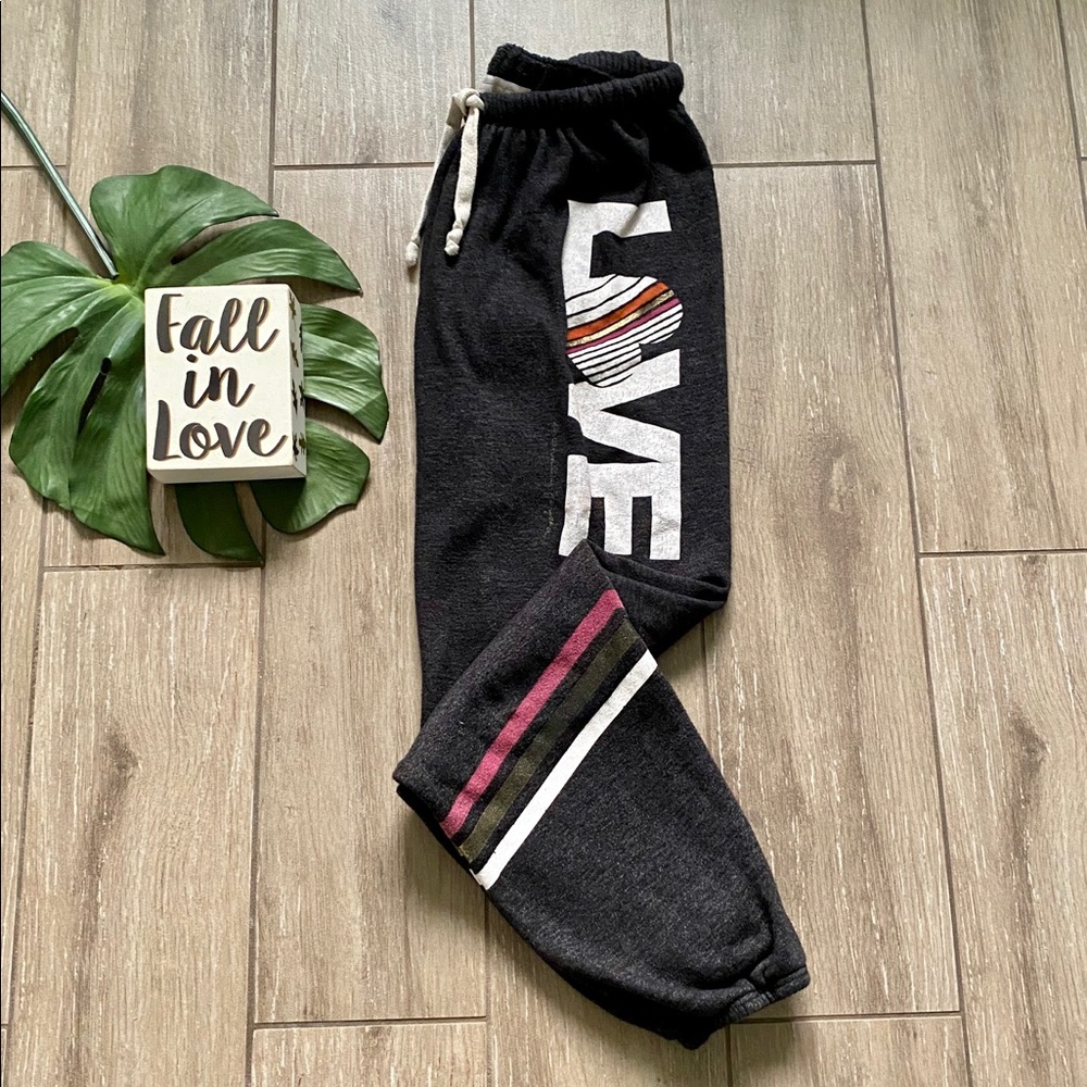 Spiritual Gangster Love Stripe Joggers Black XS